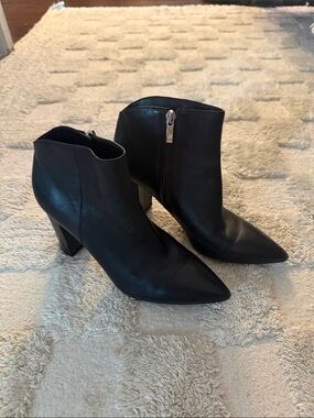 Black Pointed Toe Ankle Boots - Women